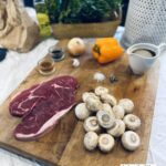 Ingredients for a steak stir fry