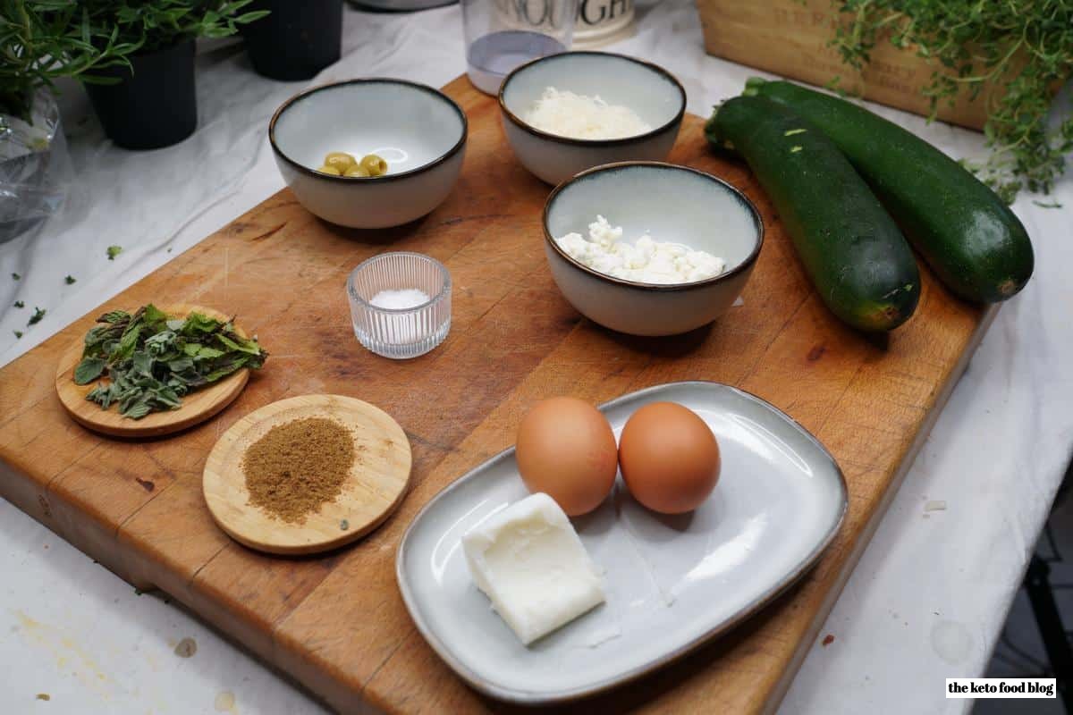 Ingredients for Greek Zucchini and Feta Fritters