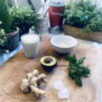 Ingredient for Ginger Basil Avocado Smoothie