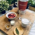 Ingredients for Strawberry Sage Smoothie and Nutribullet