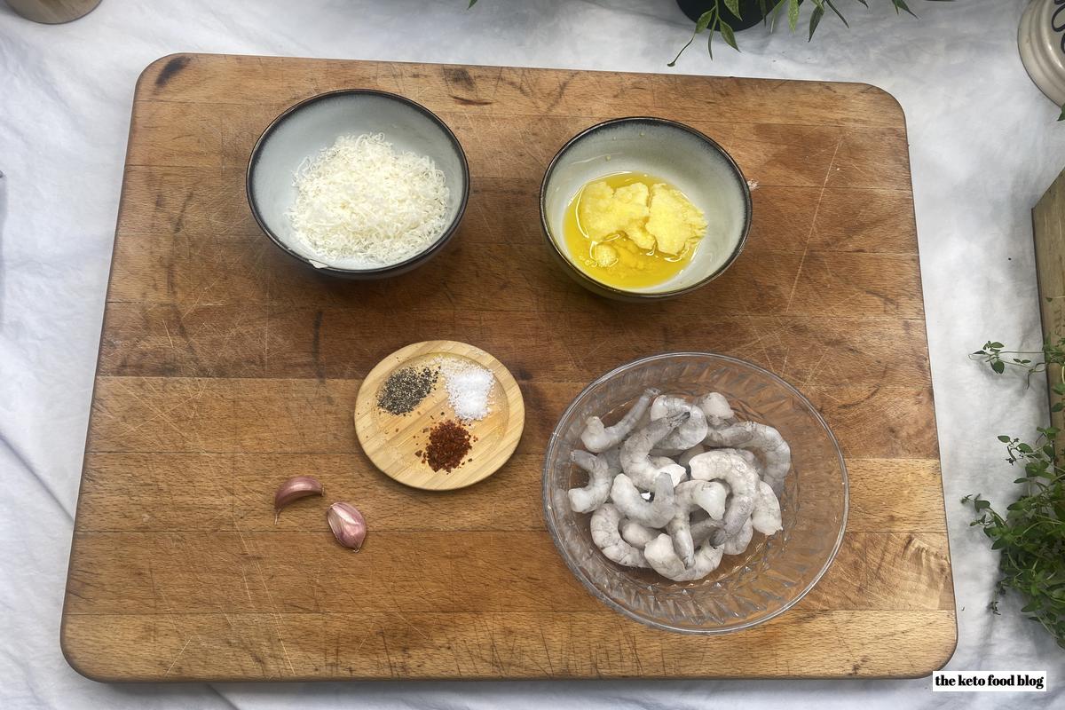 Ingredients for garlic shrimp