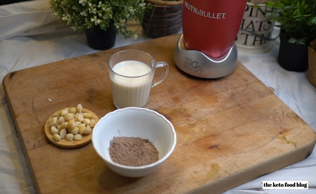 Ingredients for Chocolate and Macadamia Nut Smoothie