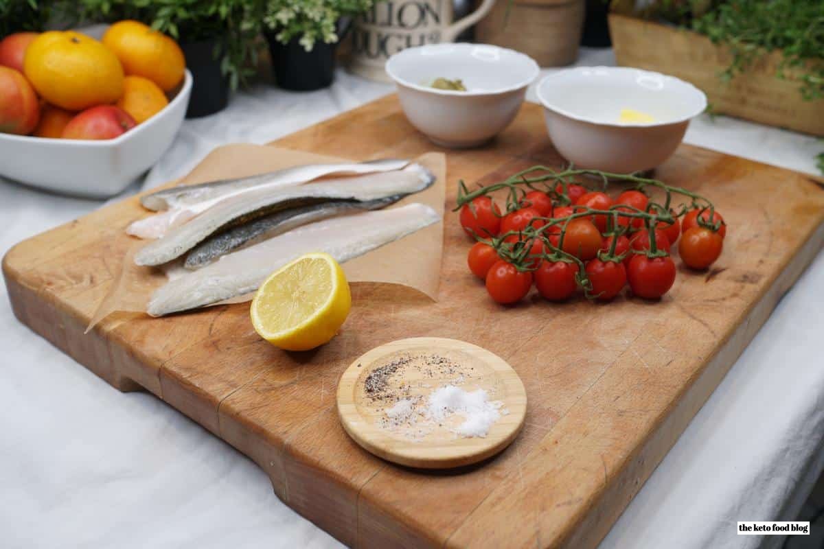 ingredients for a keto diet fish recipe