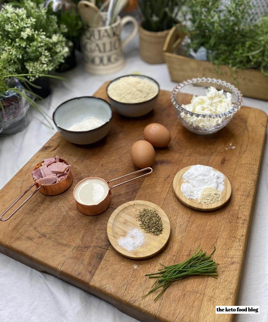 Ingredients for Keto Ham and Cheese Savory Scones